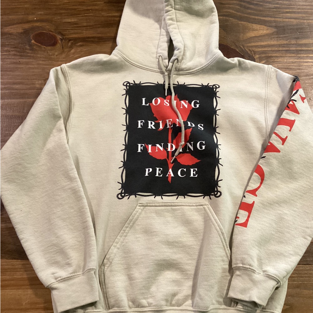 Savage Popular Poison “Losing Friends Finding Peace” Rose Hoodie Size Sm…